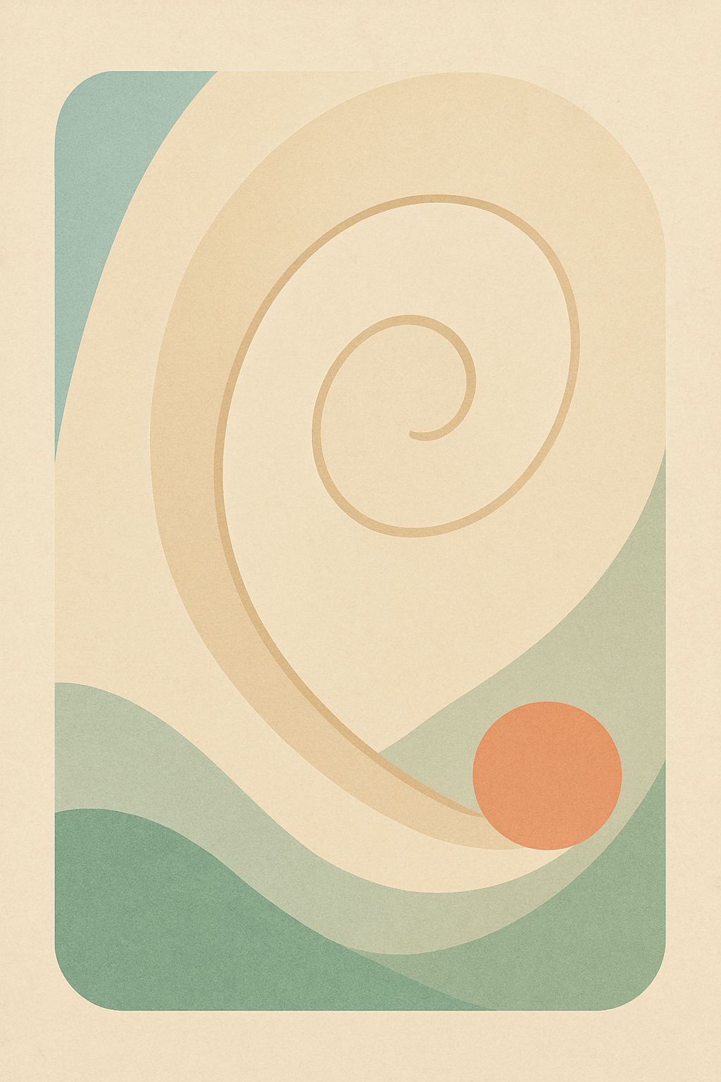 Soft beige pastel swirl representing personal storytelling flow and creativity for Daniel Halbert micro-course e-book.