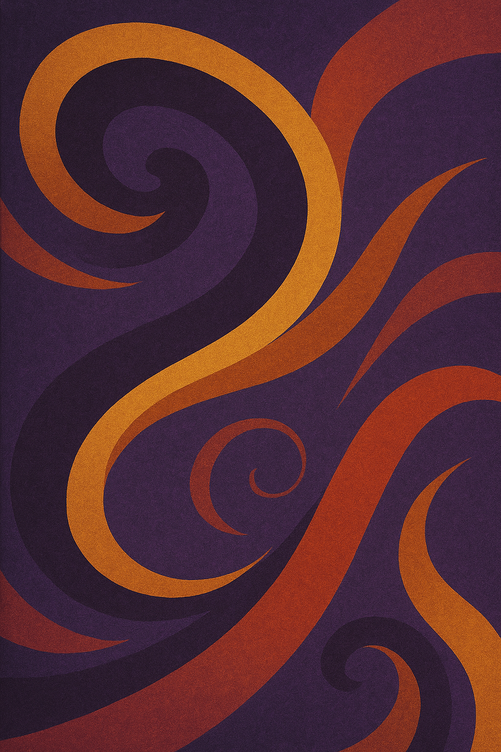 Abstract design with swirling purple and orange patterns representing creativity and musical flow for Album Deep-Dive and Field Kit e-book by Daniel Halbert