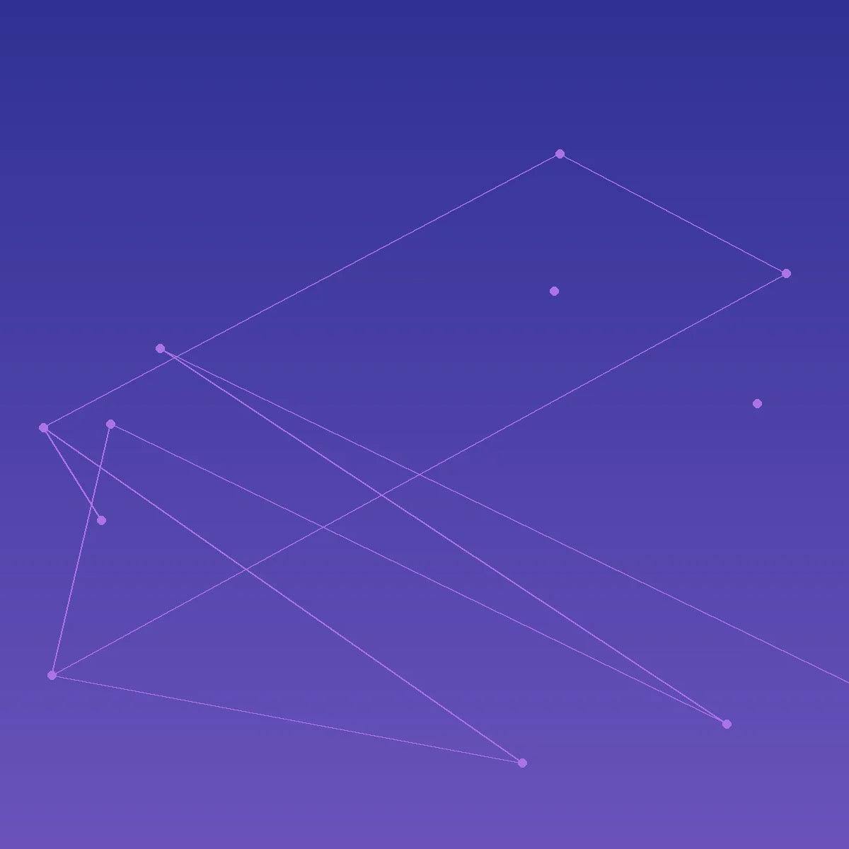 Abstract purple gradient with network nodes representing AI masterclass for executives on strategy and ROI.