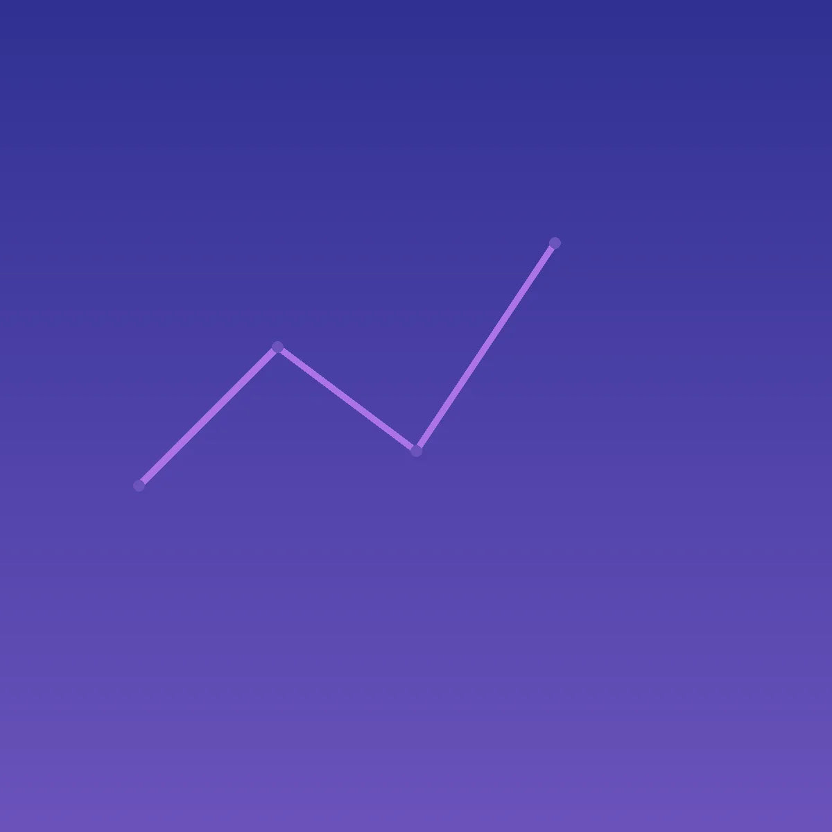 Abstract purple and blue gradient with upward trending line and LinkedIn icon motif representing the LinkedIn growth mini-class