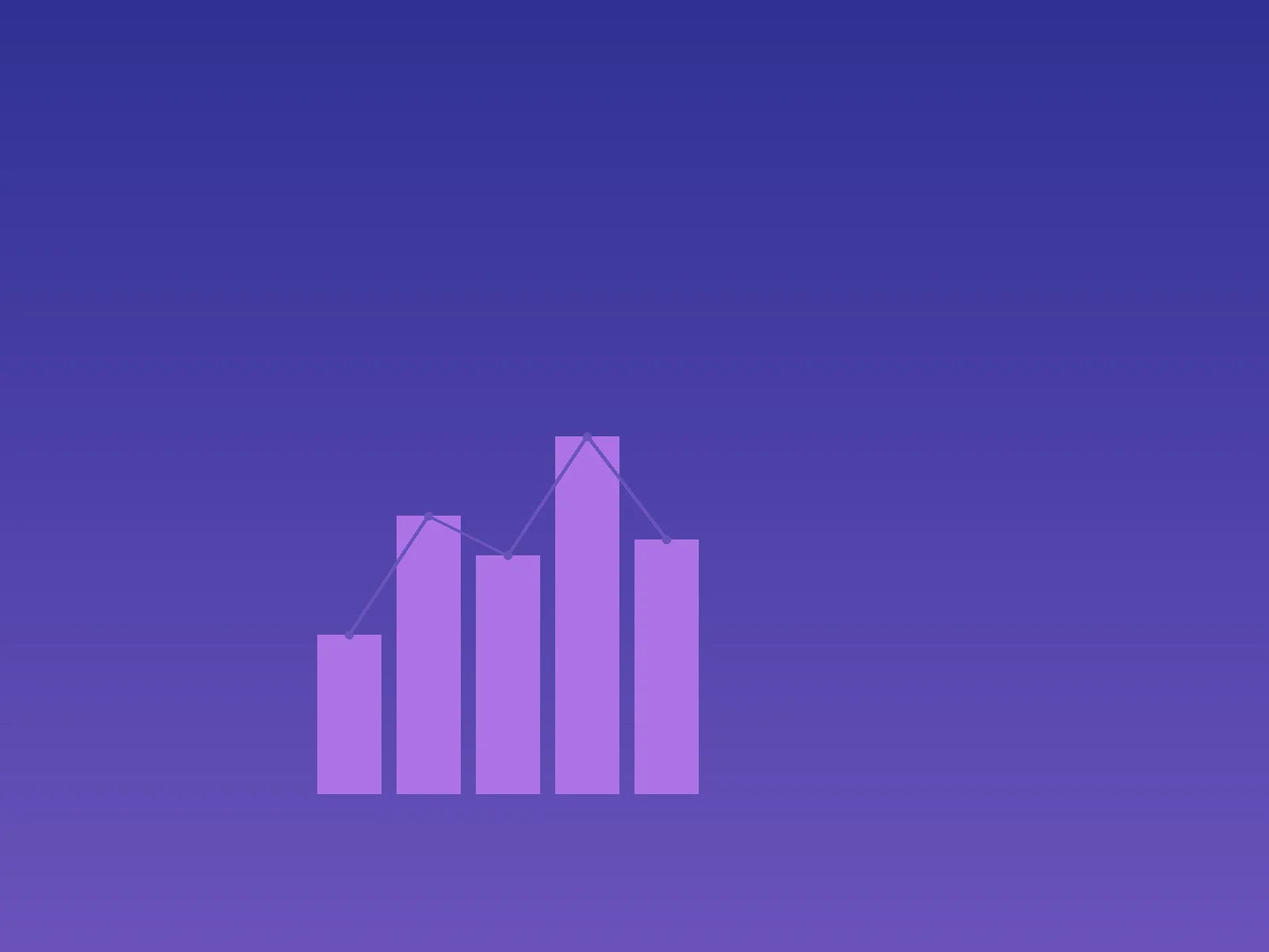Abstract purple gradient with bar chart and line graph icons representing market research deep-dive session for data-driven strategy.